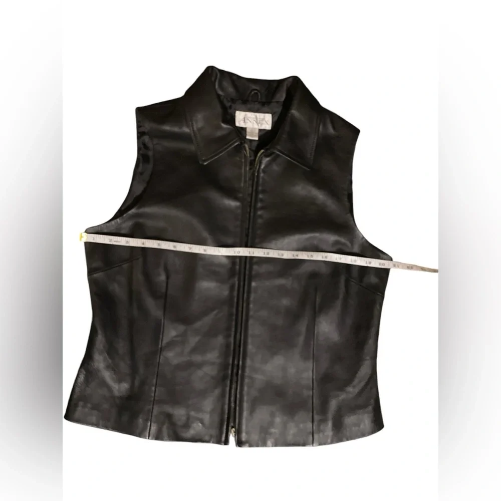 Vintage Casual Corner Black leather vest. size l. 1980’s-90 - Picture 6 of 12